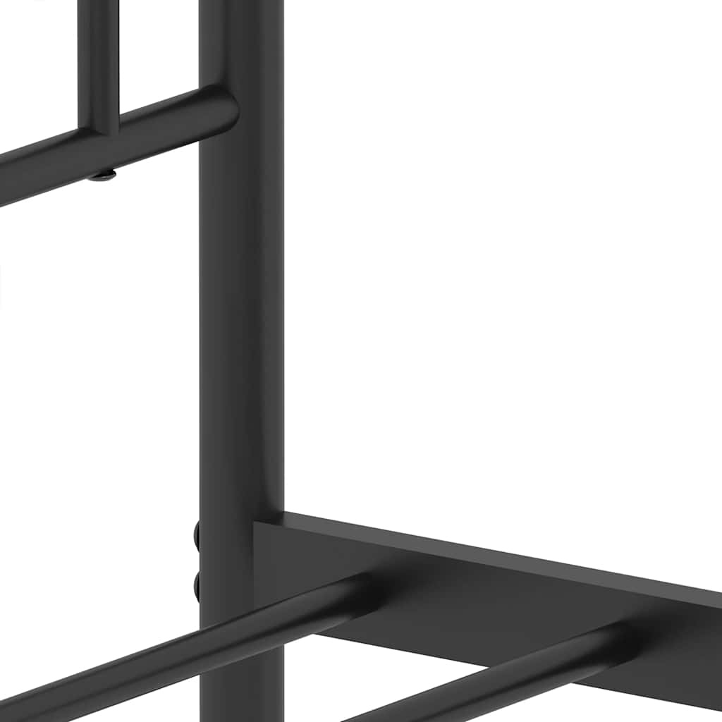 Sengeramme i metall med hode- og fotgavl svart 193x203 cm