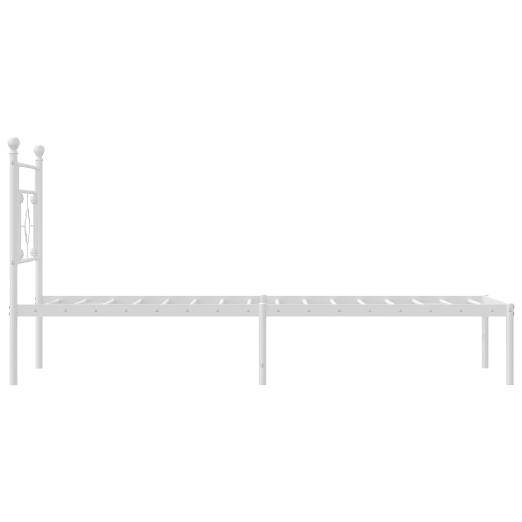 Sengeramme i metall med hodegavl hvit 90x190 cm