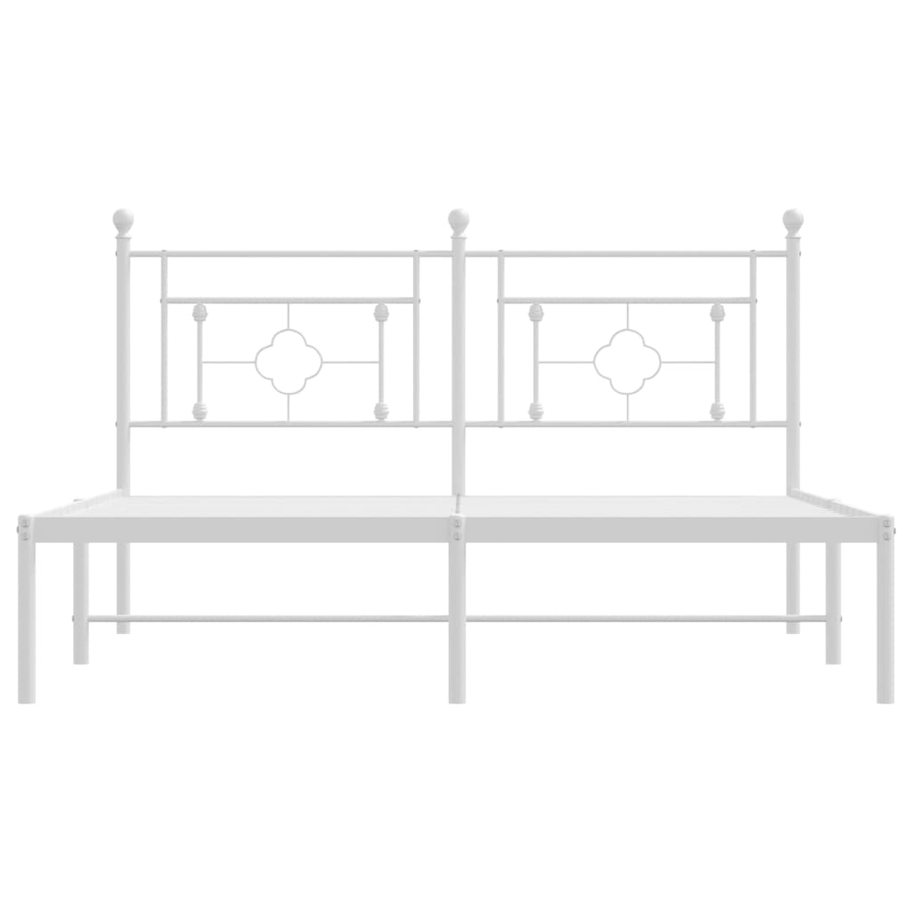 Sengeramme i metall med sengegavl hvit 160x200 cm