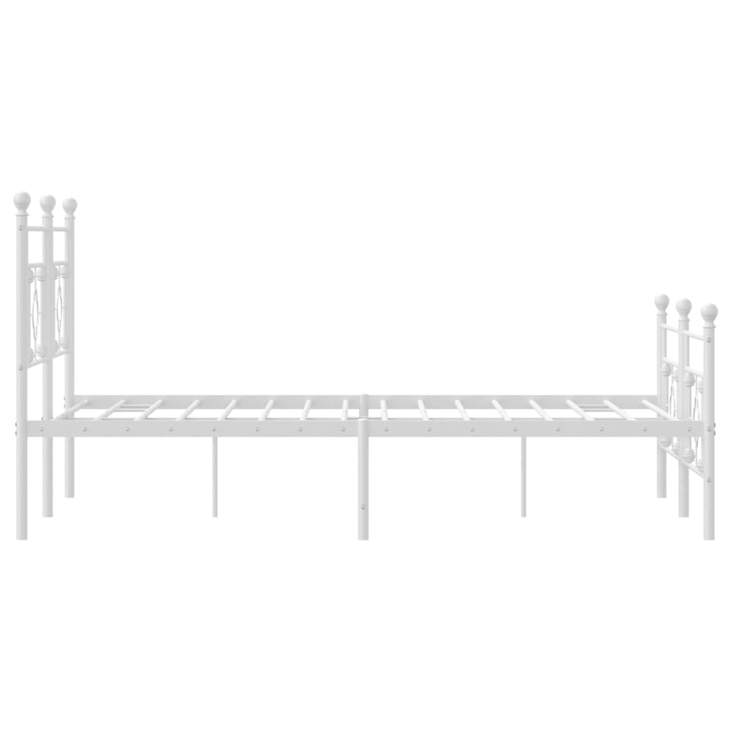 Sengeramme i metall med hode- og fotgavl hvit 160x200 cm