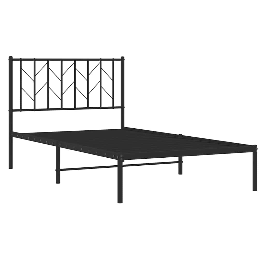Sengeramme i metall med hodegavl svart 100x200 cm