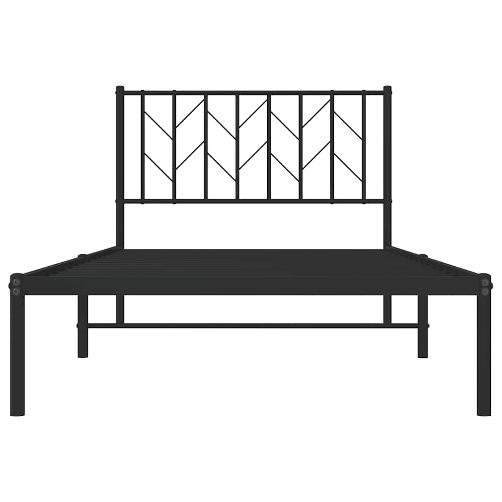 Sengeramme i metall med hodegavl svart 100x200 cm