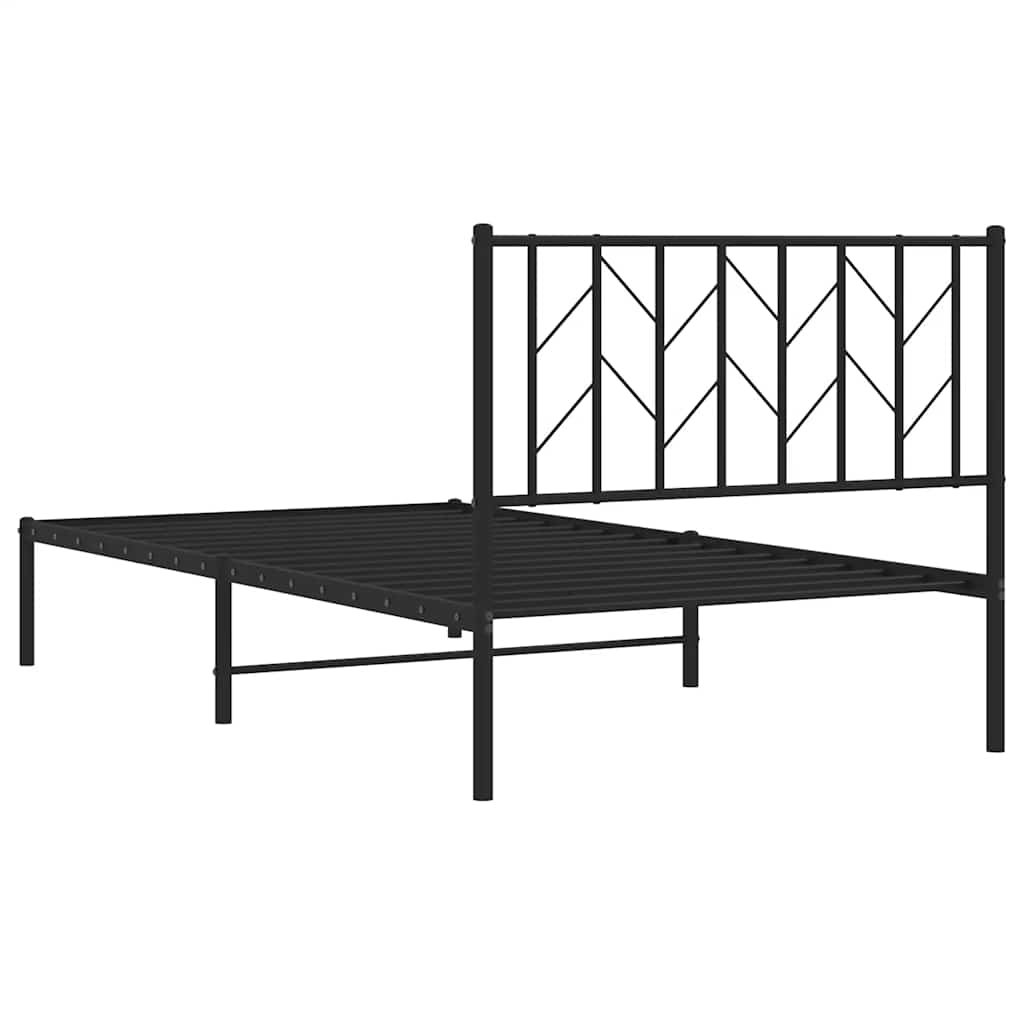 Sengeramme i metall med hodegavl svart 100x200 cm