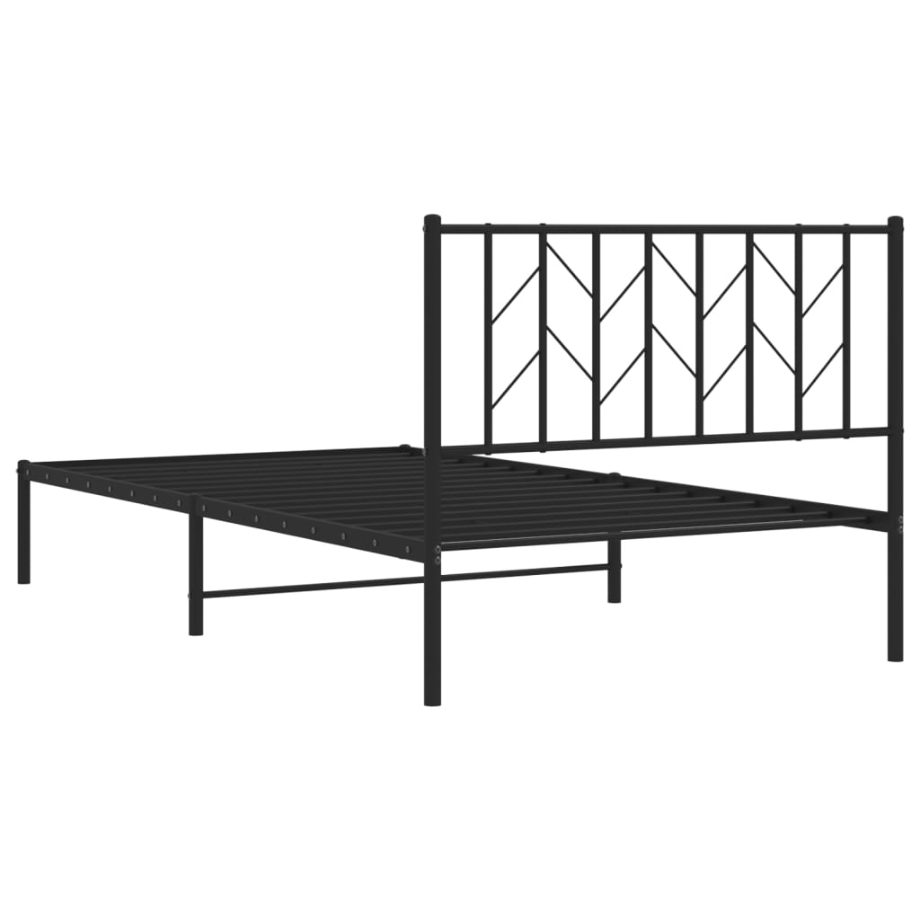 Sengeramme i metall med hodegavl svart 107x203 cm