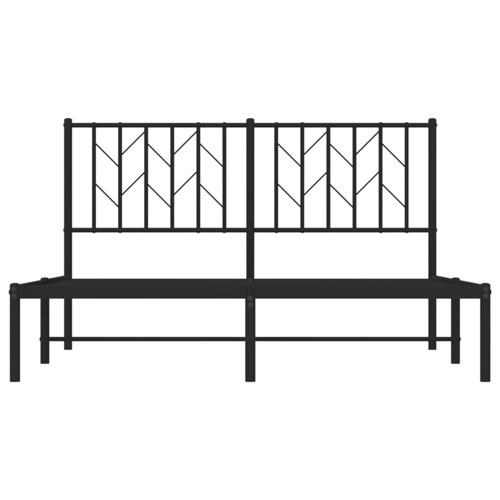 Sengeramme i metall med hodegavl svart 140x190 cm