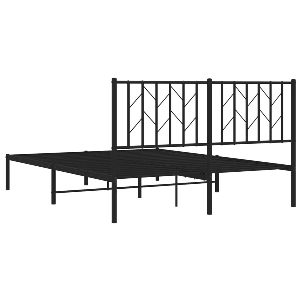 Sengeramme i metall med hodegavl svart 140x190 cm
