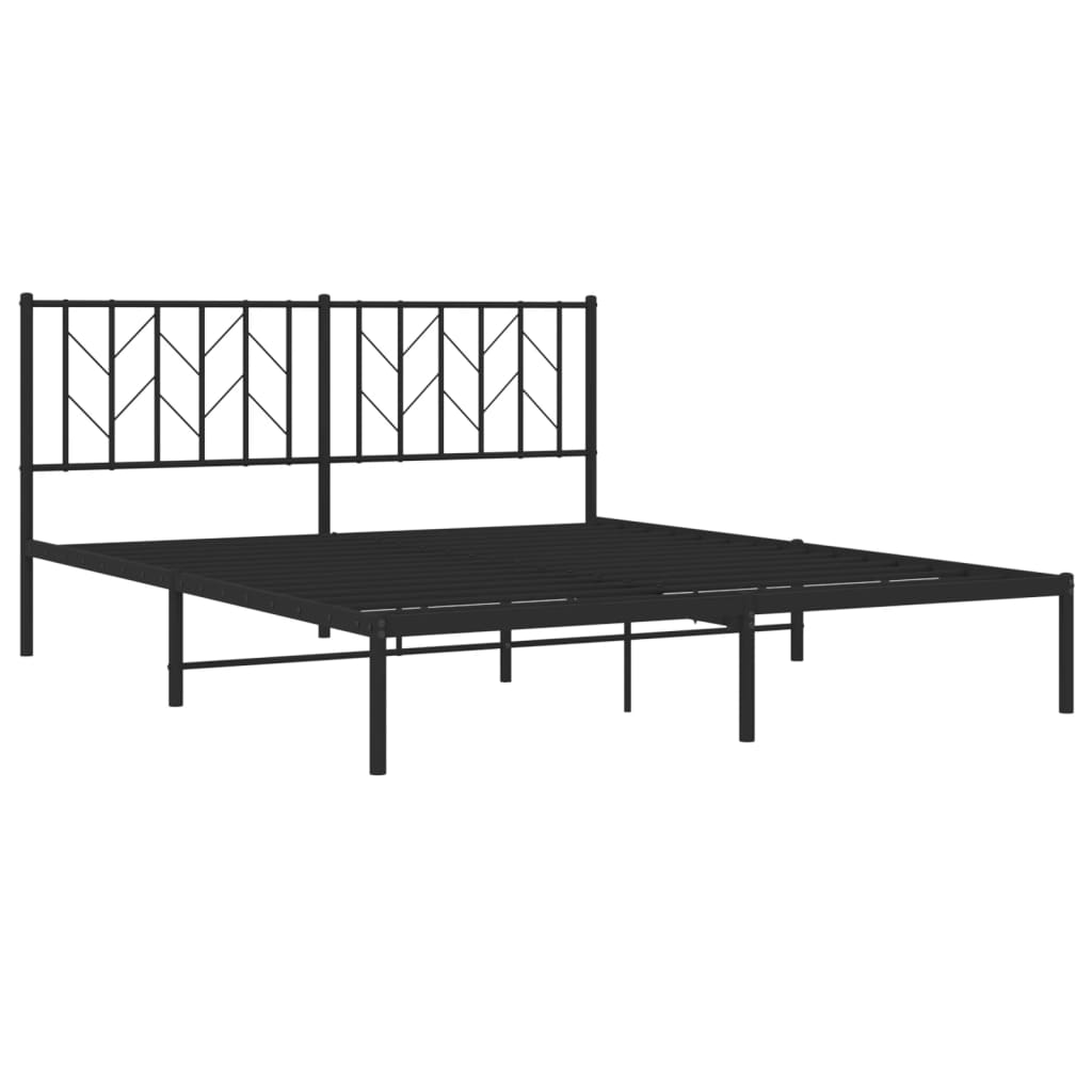 Sengeramme i metall med hodegavl svart 160x200 cm