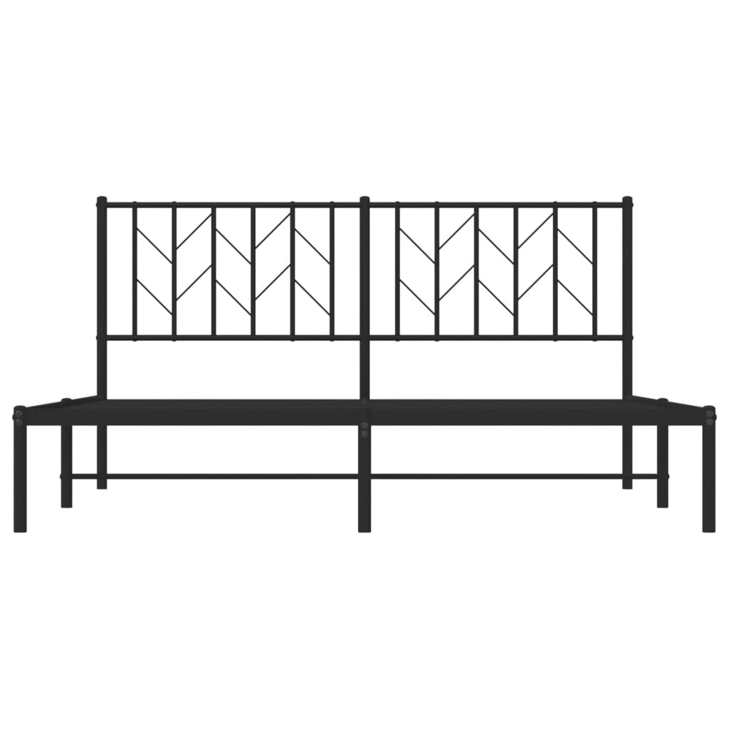 Sengeramme i metall med hodegavl svart 160x200 cm