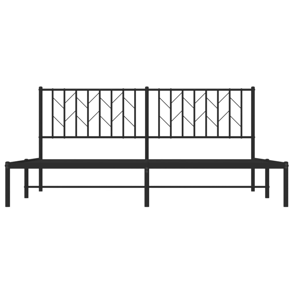 Sengeramme i metall med sengegavl svart 180x200 cm