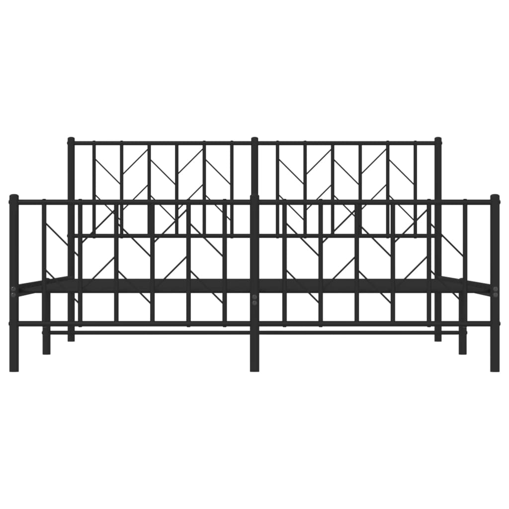 Sengeramme i metall uten madrass med fotgavl svart 160x200 cm