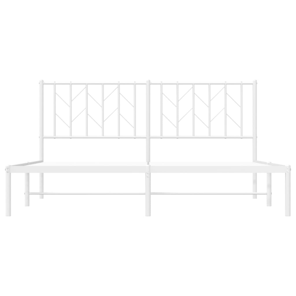 Sengeramme i metall med sengegavl hvit 160x200 cm