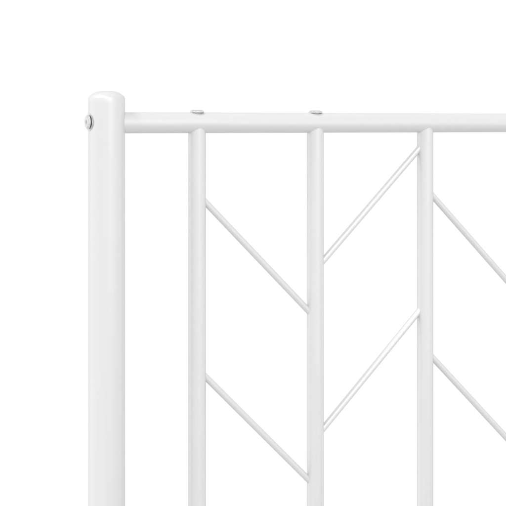 Sengeramme i metall med hode- og fotgavl hvit 100x200 cm