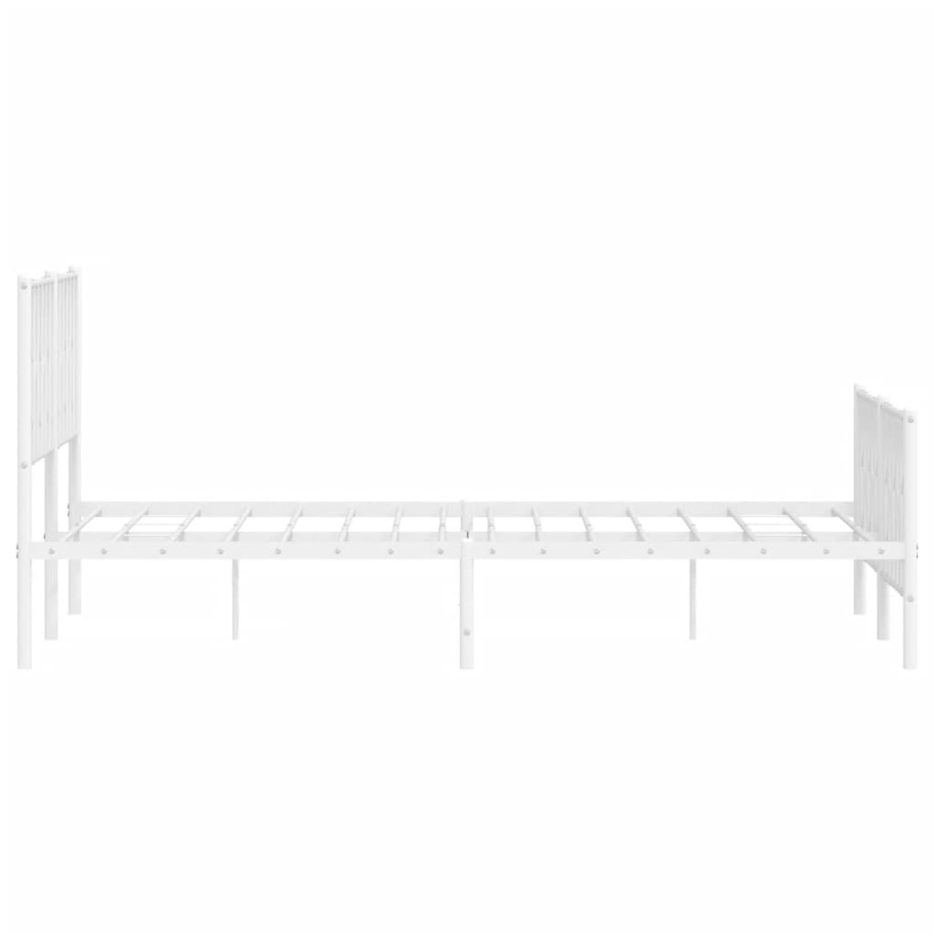 Sengeramme i metall med hode- og fotgavl hvit 160x200 cm