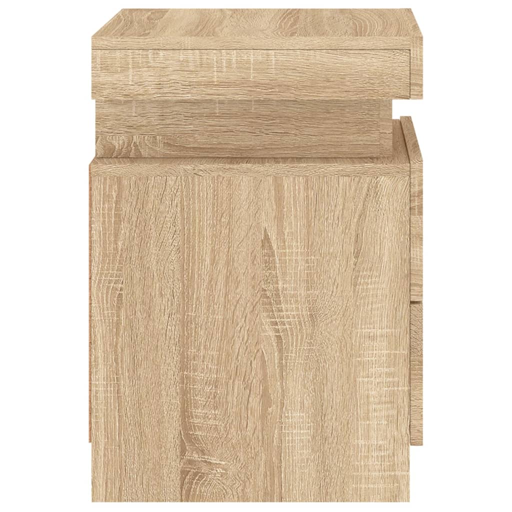 Nattbord med LED sonoma eik 35x39x55 cm