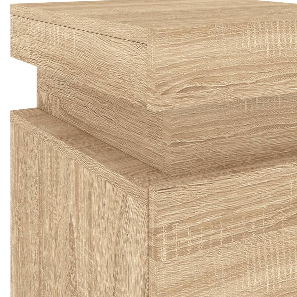 Nattbord med LED sonoma eik 35x39x55 cm