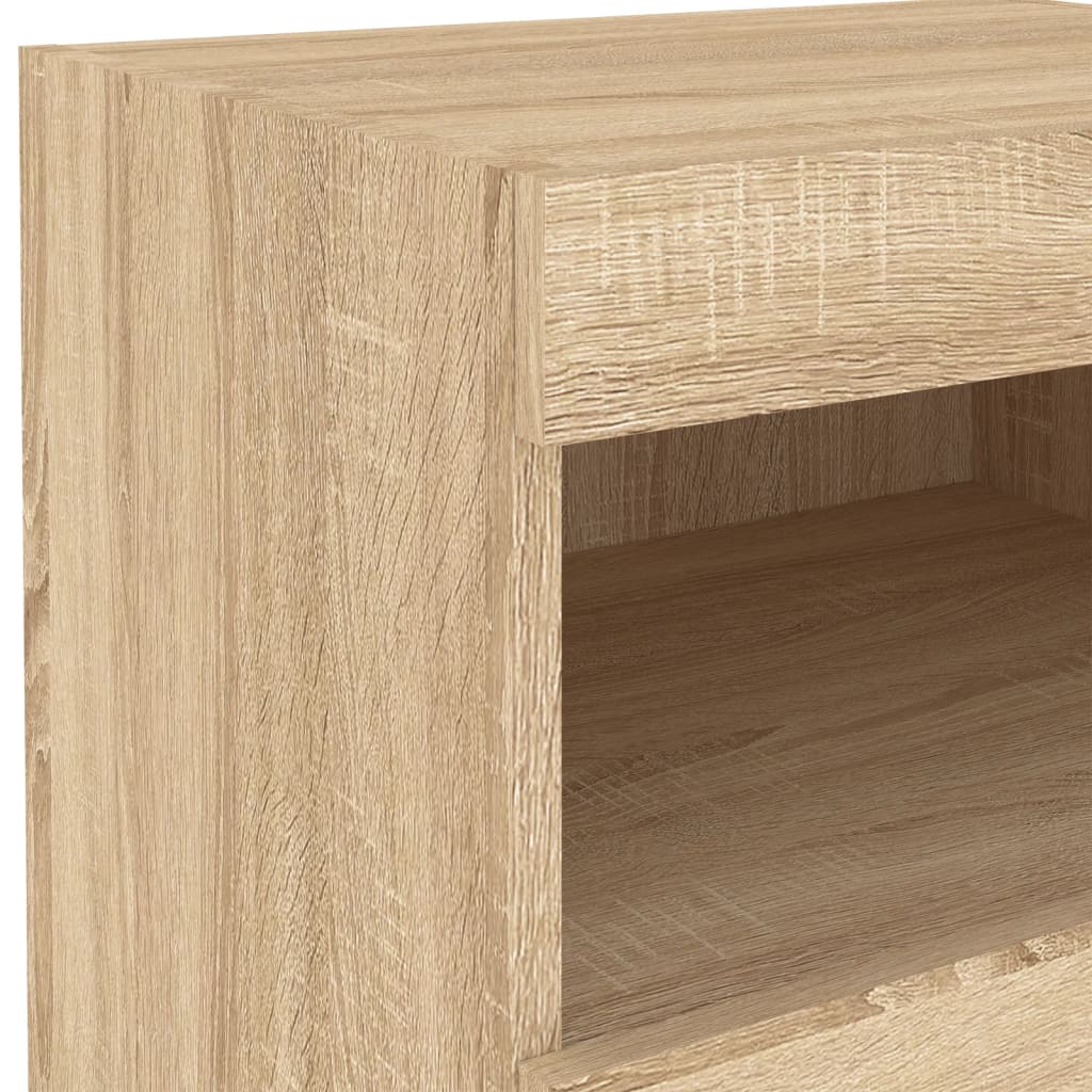 Nattbord med LED sonoma eik 50x40x45 cm