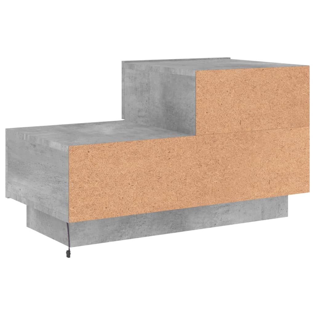 Nattbord med LED betonggrå 70x36x40,5 cm