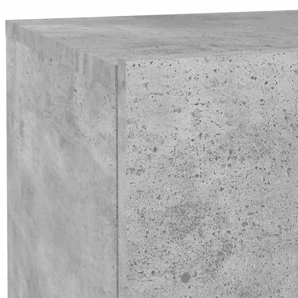 Nattbord med LED betonggrå 70x36x40,5 cm