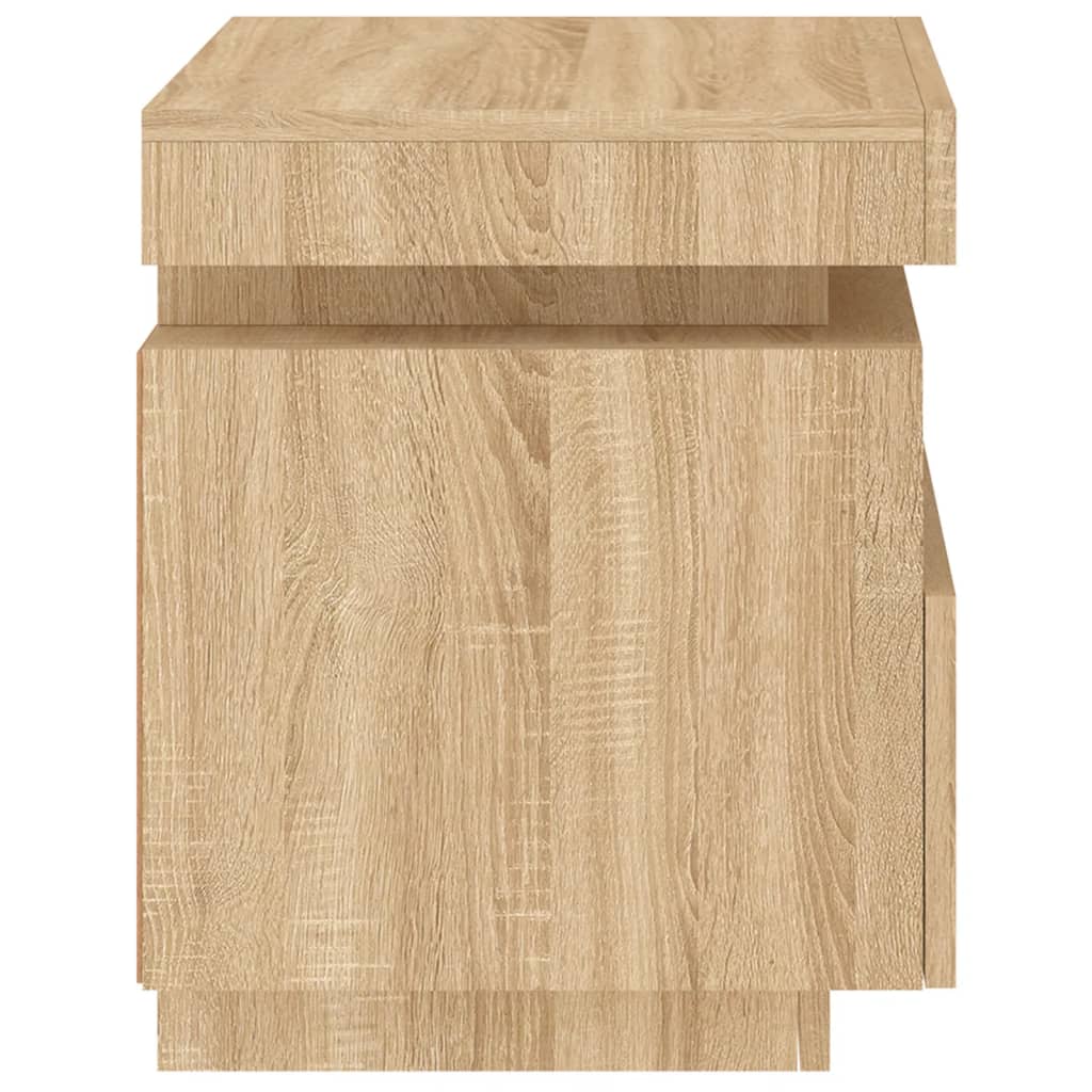 Nattbord med LED sonoma eik 40x39x48,5 cm