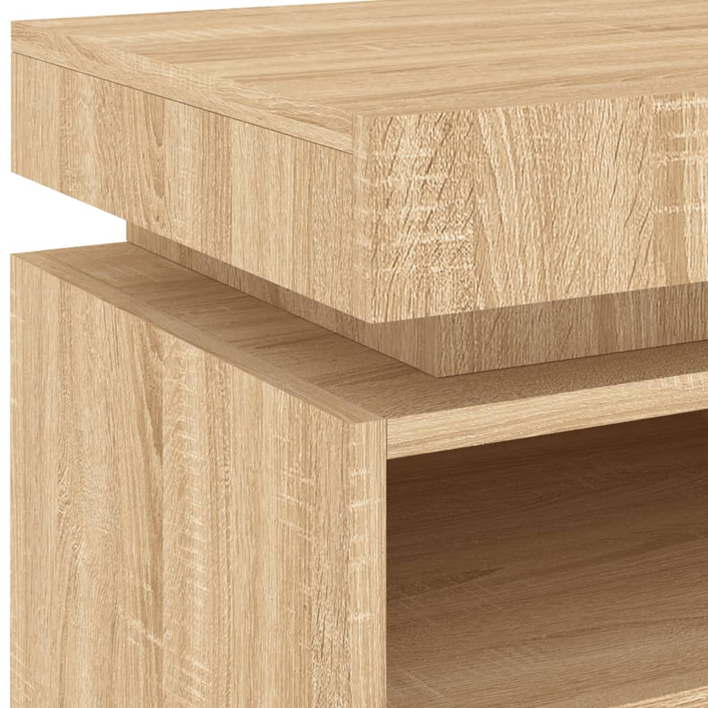Nattbord med LED sonoma eik 40x39x48,5 cm