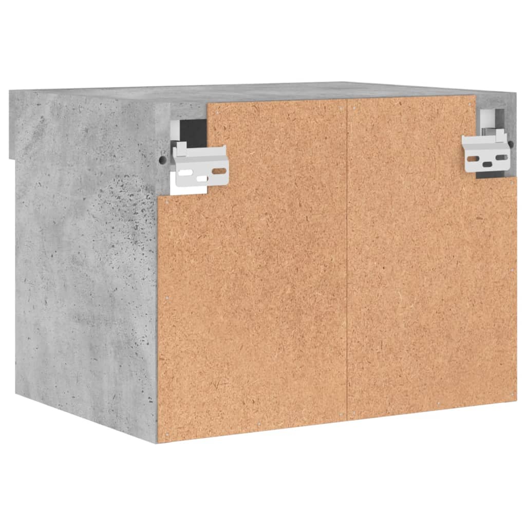 Veggmontert nattbord med LED-lys 2 stk betonggrå