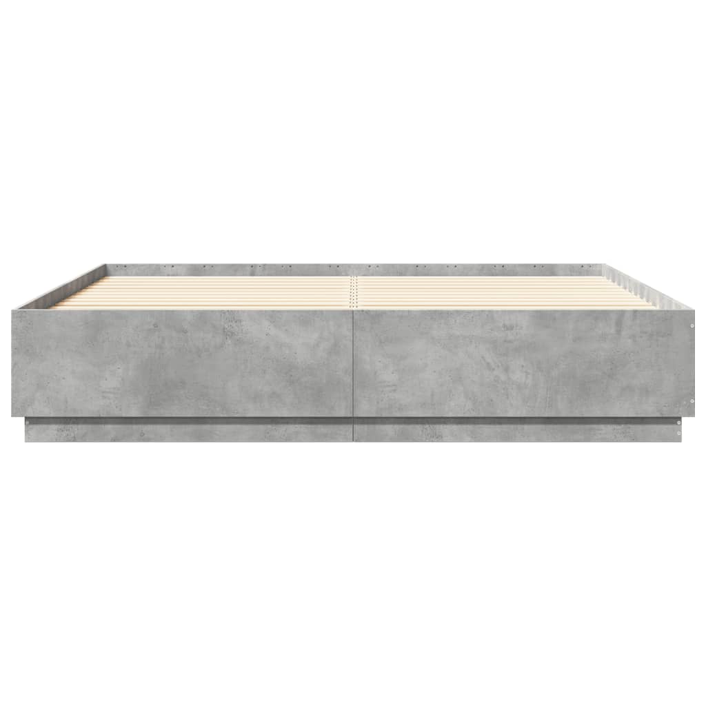 Sengeramme betonggrå 200x200 cm konstruert tre