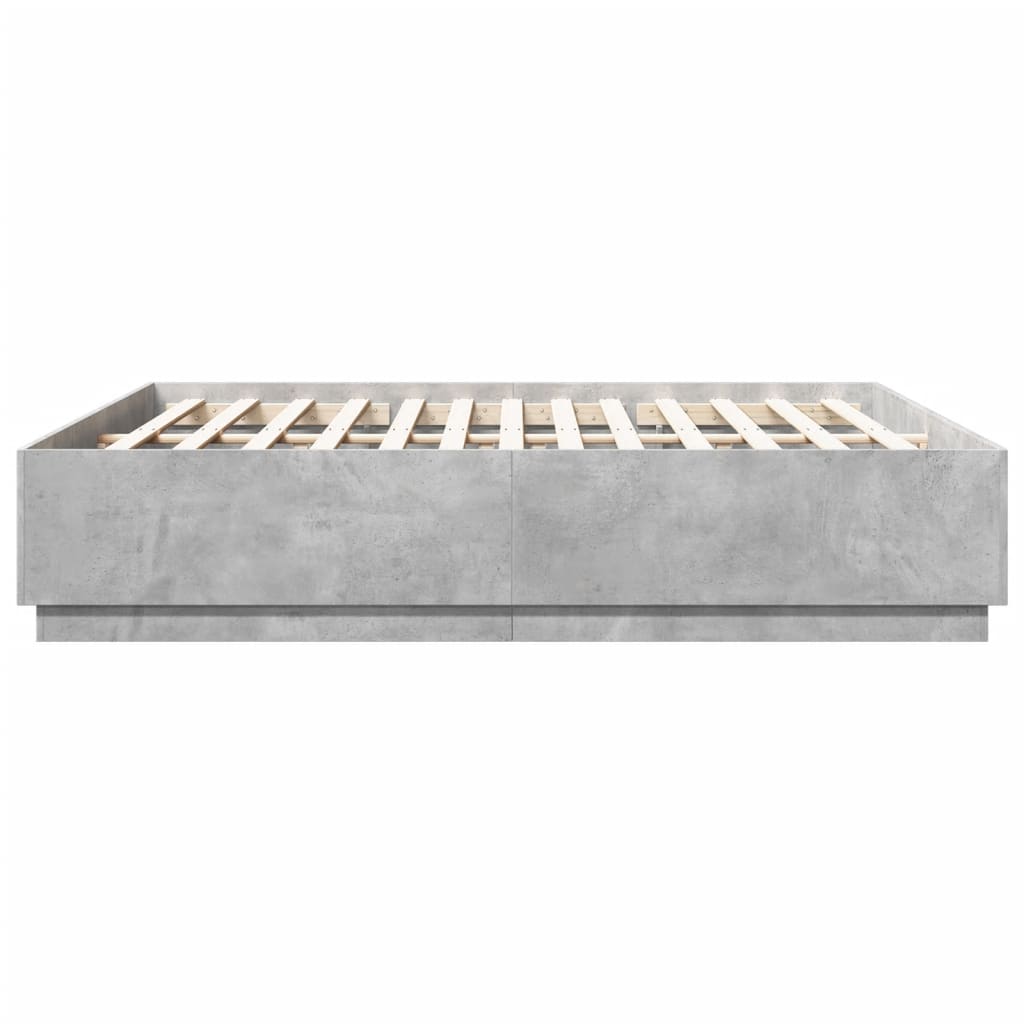 Sengeramme betonggrå 200x200 cm konstruert tre
