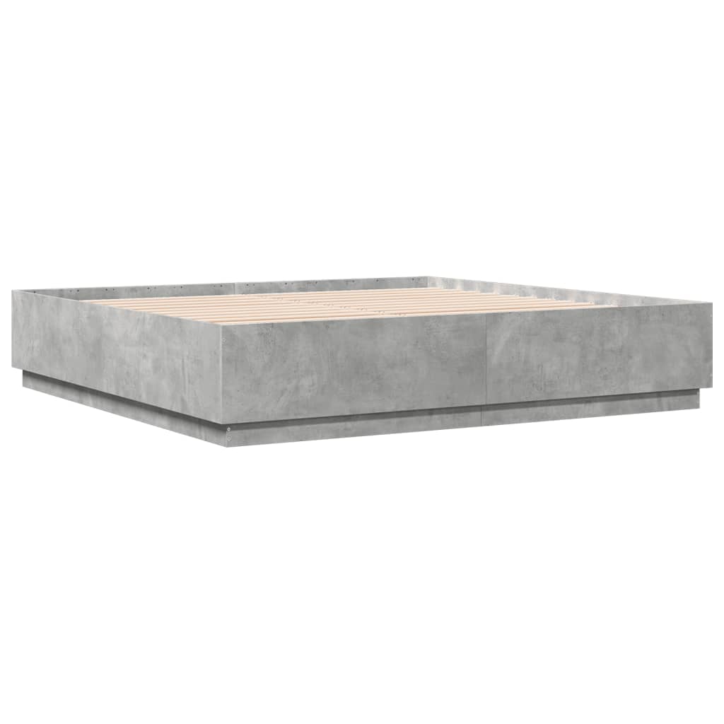 Sengeramme betonggrå 200x200 cm konstruert tre
