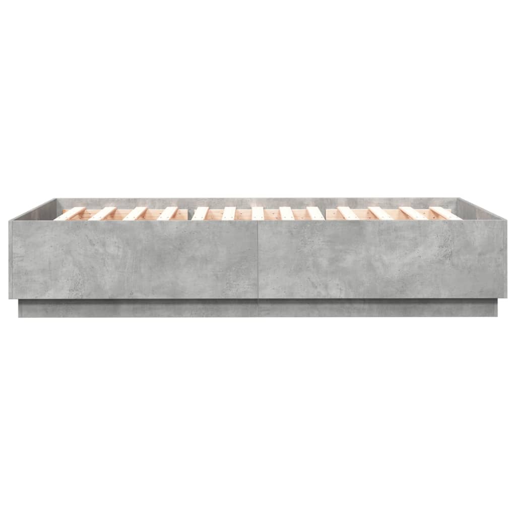 Sengeramme betonggrå 160x200 cm konstruert tre
