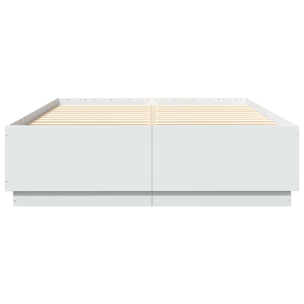 Sengeramme hvit 150x200 cm konstruert tre