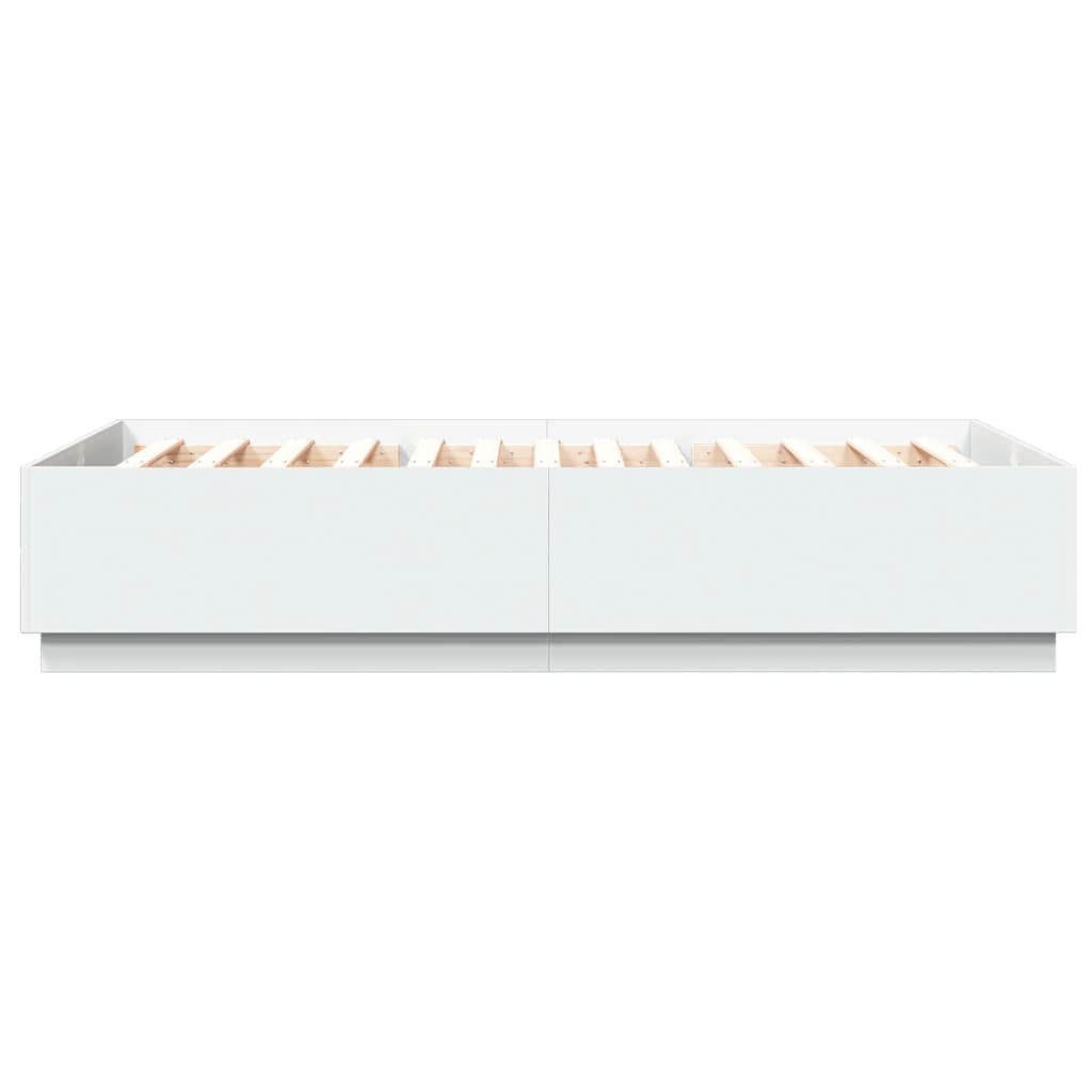 Sengeramme hvit 150x200 cm konstruert tre