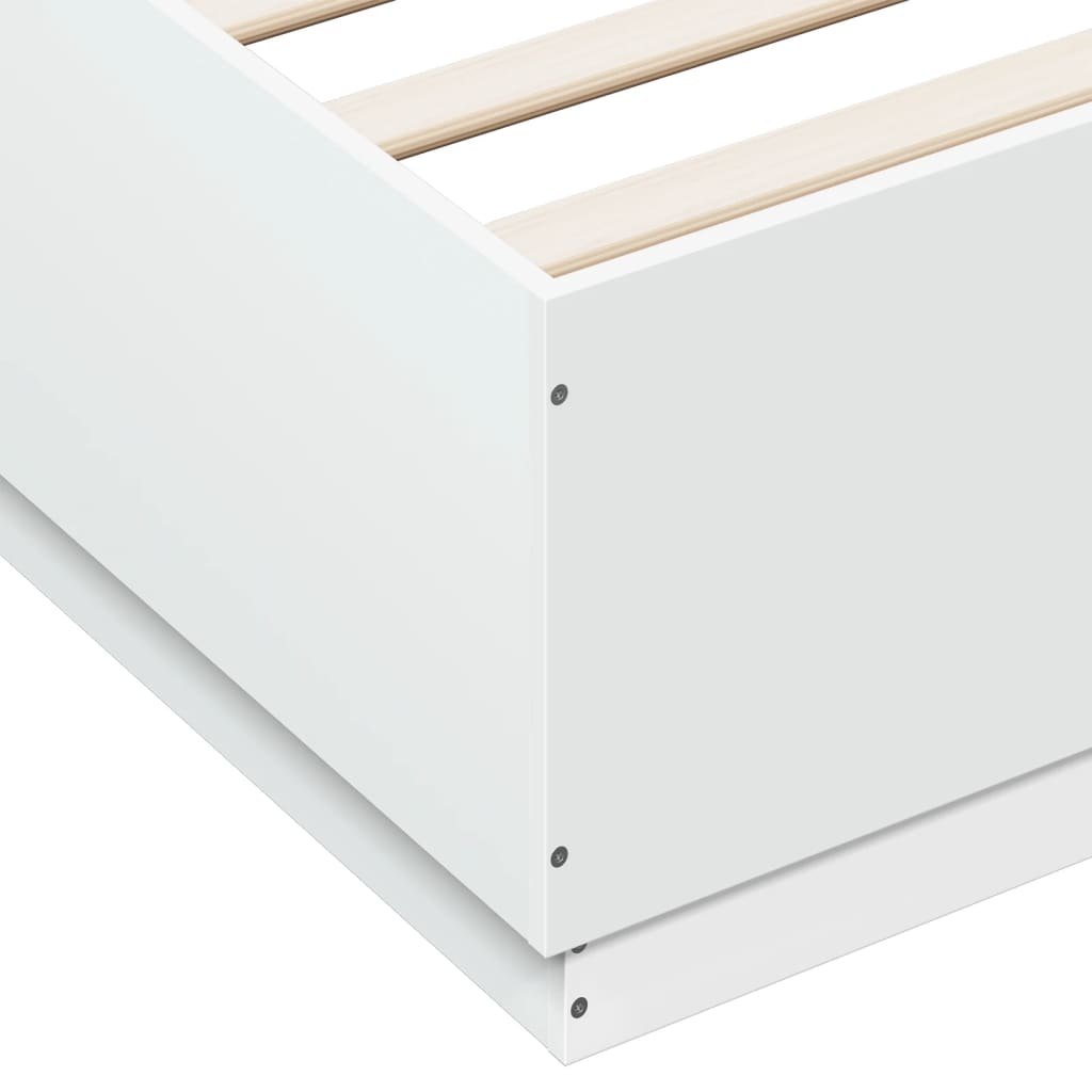 Sengeramme hvit 150x200 cm konstruert tre