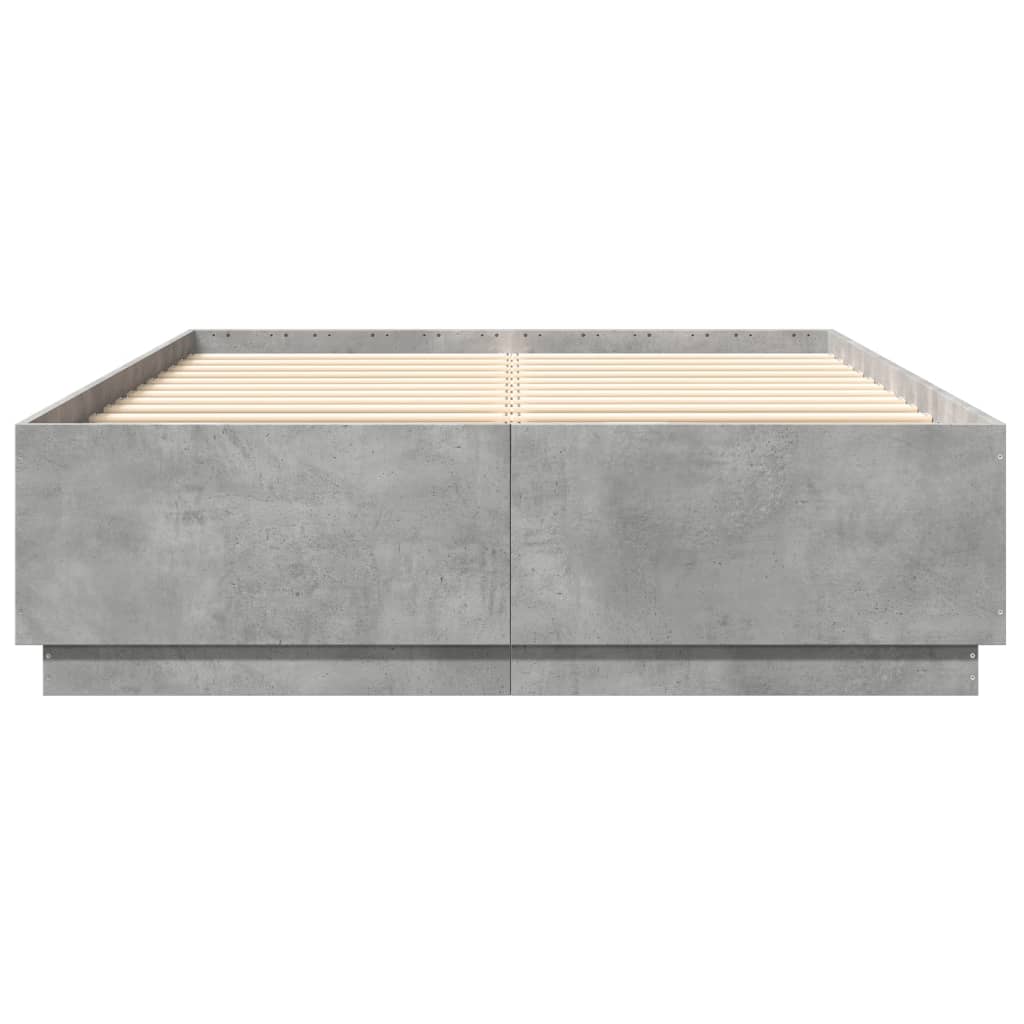 Sengeramme betonggrå 150x200 cm konstruert tre
