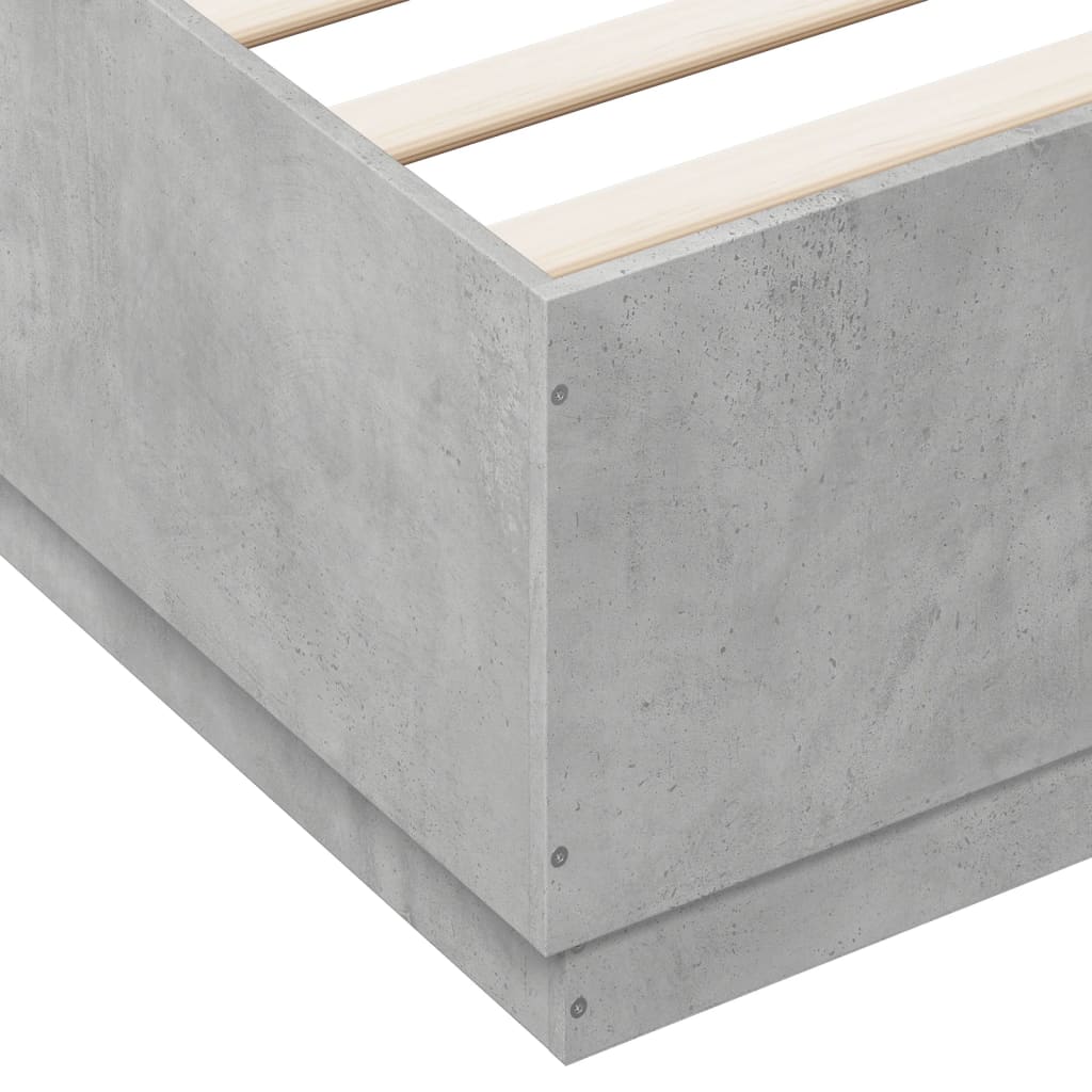 Sengeramme betonggrå 150x200 cm konstruert tre