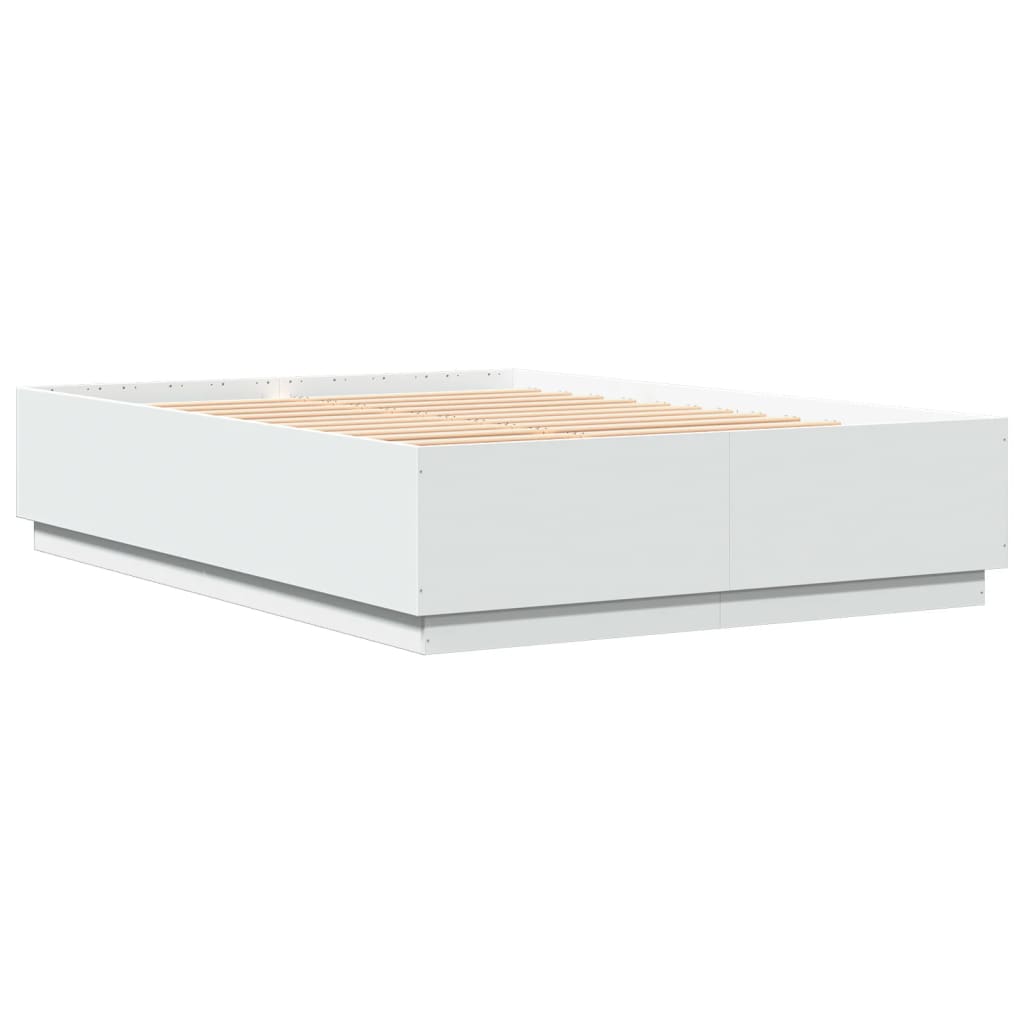 Sengeramme hvit 140x200 cm konstruert tre