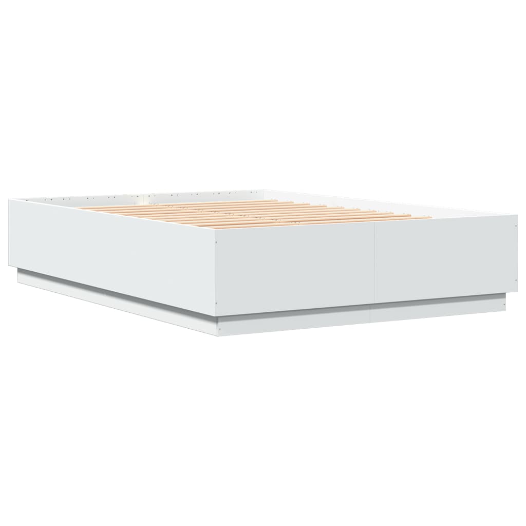 Sengeramme hvit 140x200 cm konstruert tre