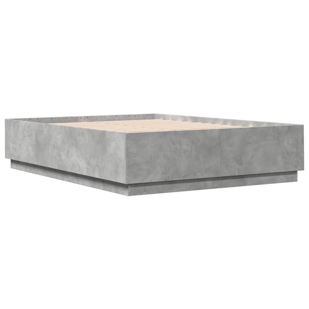 Sengeramme betonggrå 140x200 cm konstruert tre