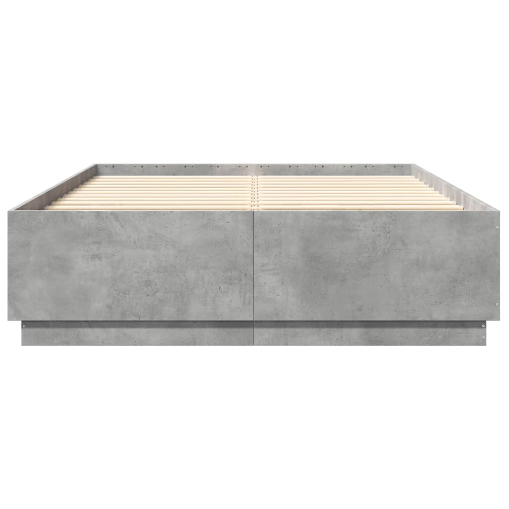 Sengeramme betonggrå 140x200 cm konstruert tre