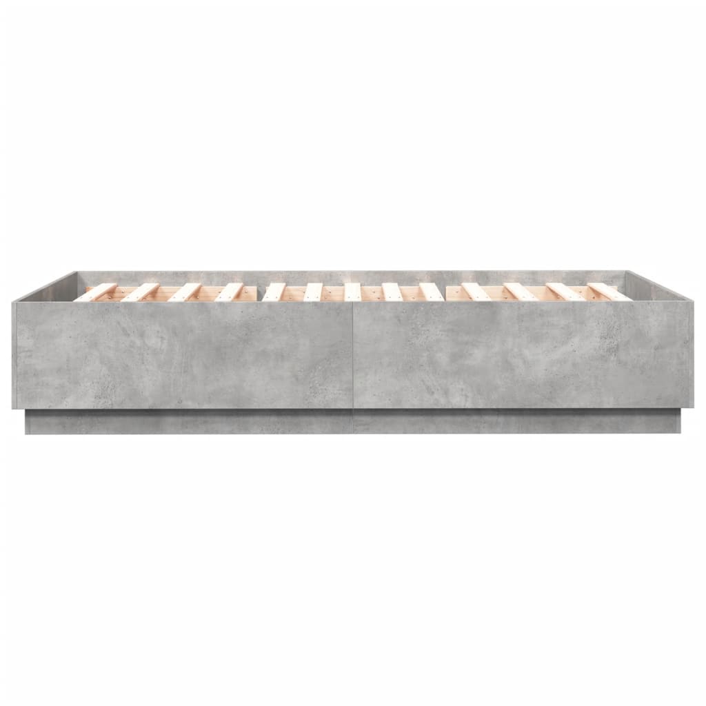 Sengeramme betonggrå 140x200 cm konstruert tre