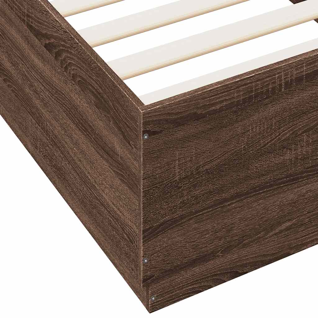 Sengeramme brun eik 100x200 cm konstruert tre