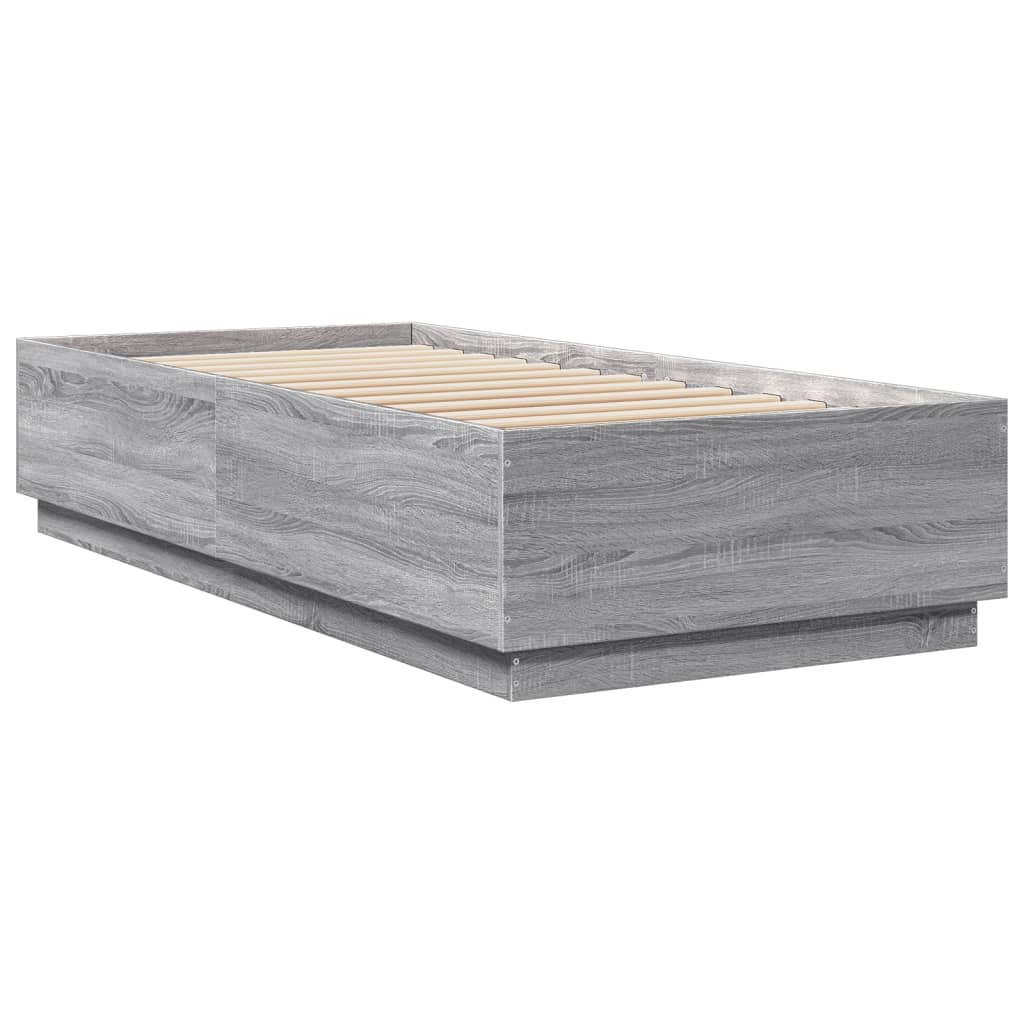 Sengeramme grå sonoma 90x200 cm konstruert tre