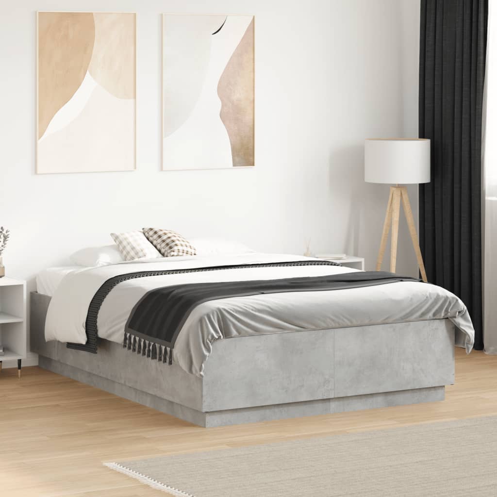 Sengeramme betonggrå 120x190 cm konstruert tre