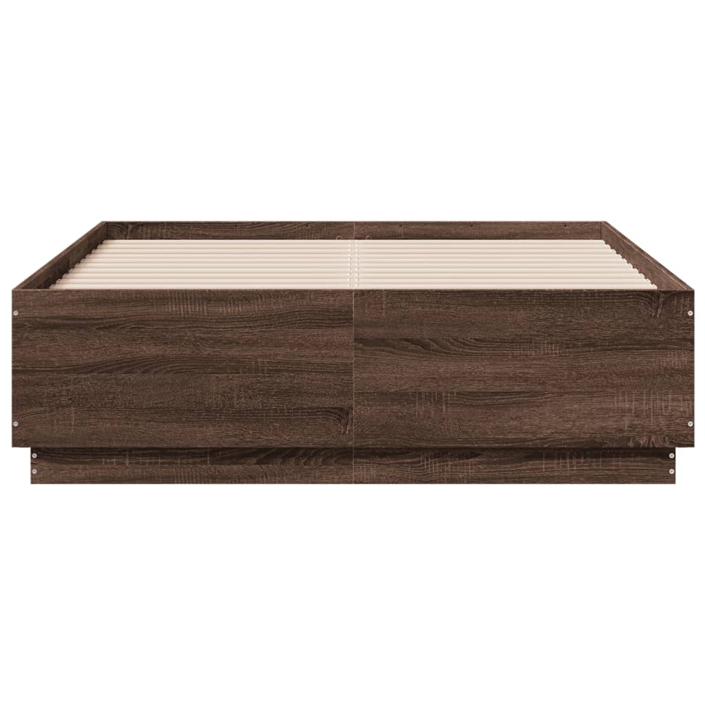 Sengeramme brun eik 120x190 cm konstruert tre