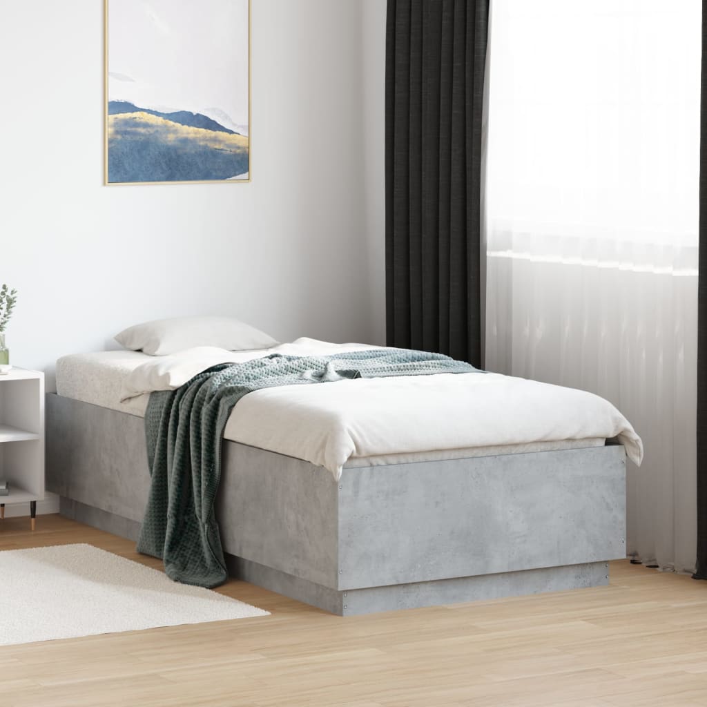 Sengeramme betonggrå 75x190 cm konstruert tre
