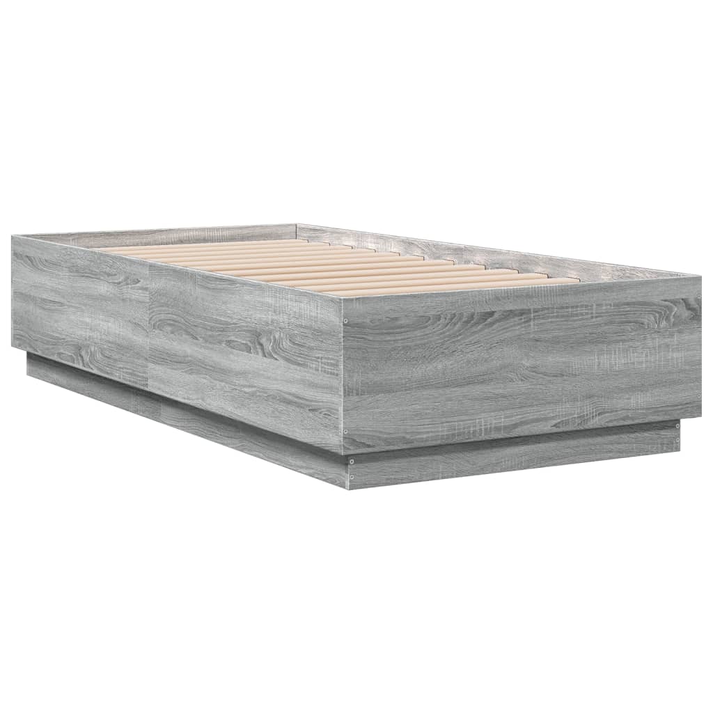 Sengeramme grå sonoma 75x190 cm konstruert tre