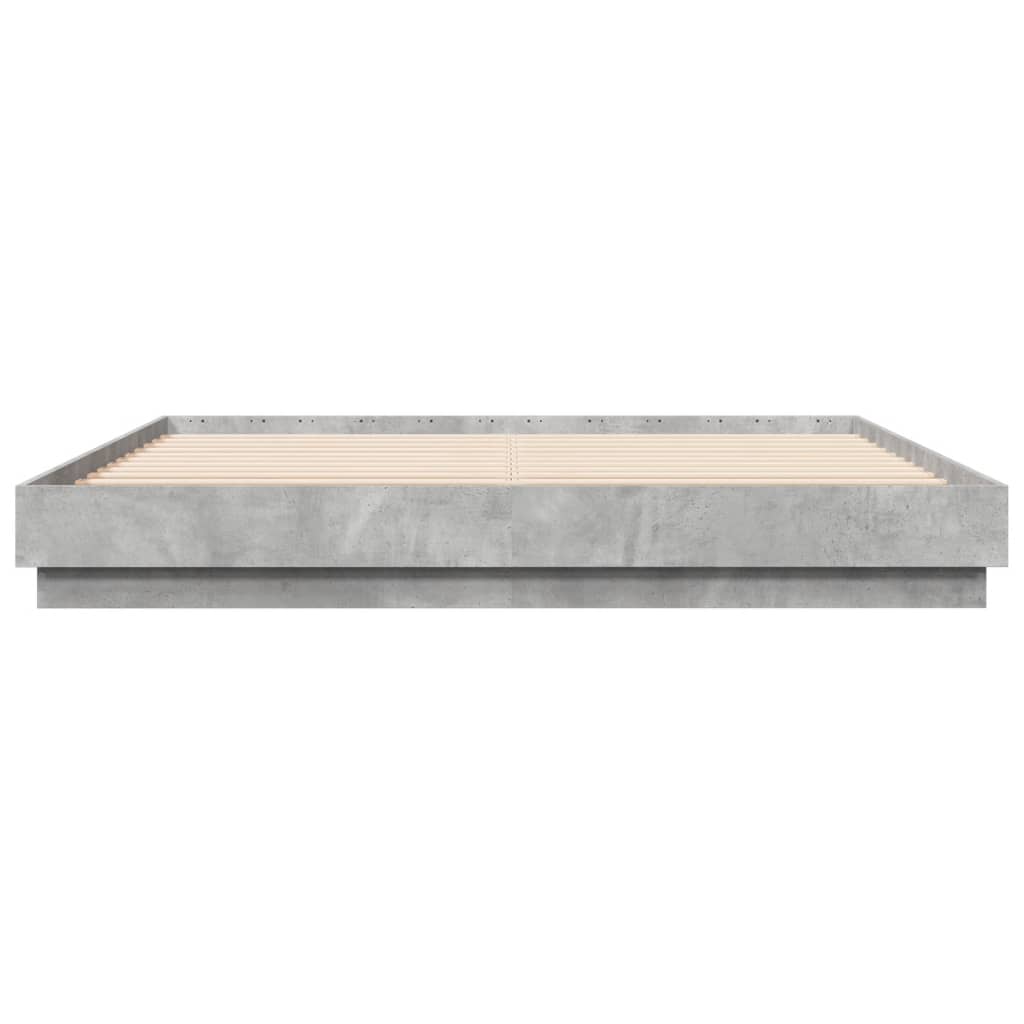 Sengeramme betonggrå 200x200 cm konstruert tre