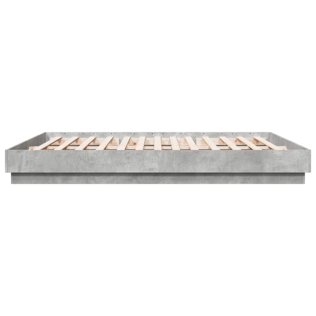 Sengeramme betonggrå 200x200 cm konstruert tre