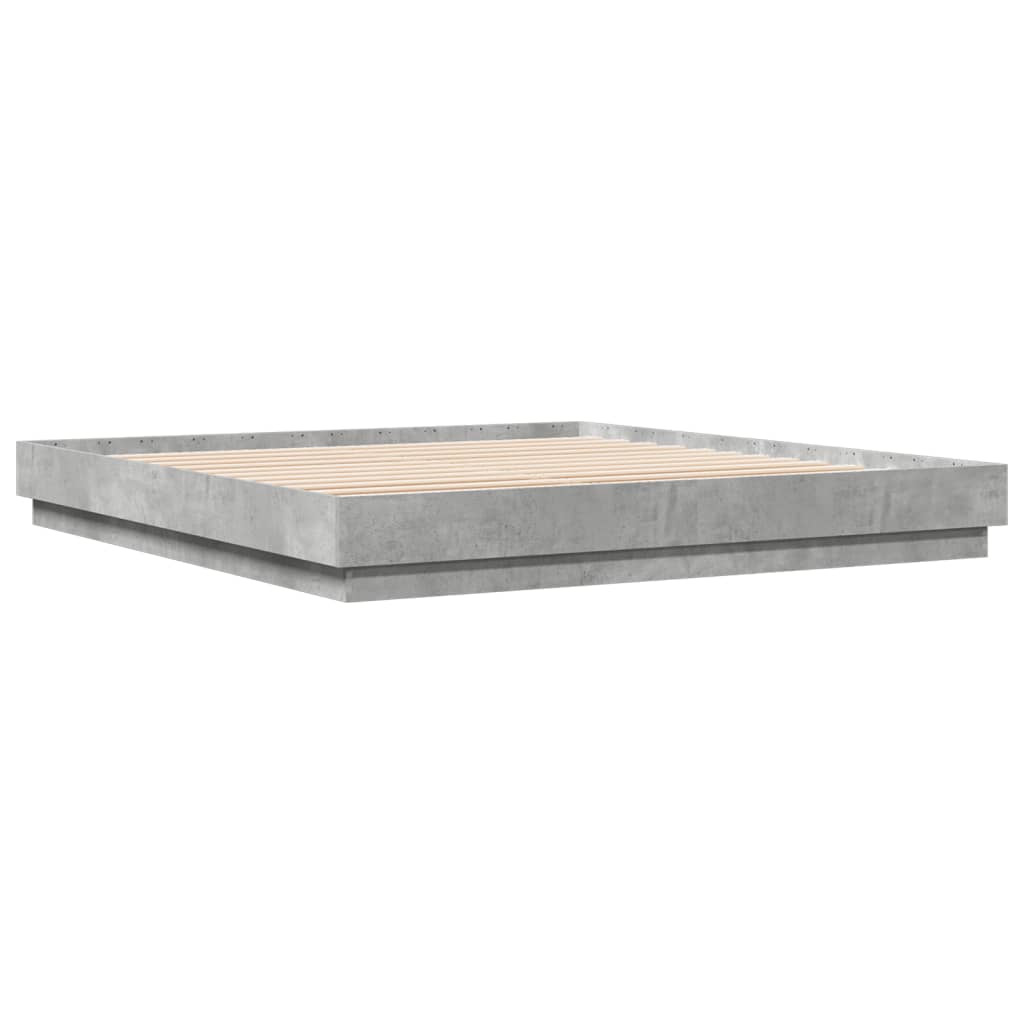 Sengeramme betonggrå 200x200 cm konstruert tre