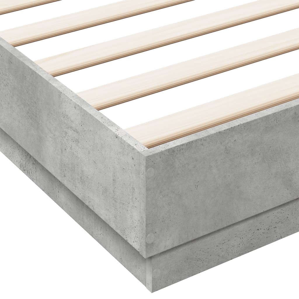 Sengeramme betonggrå 200x200 cm konstruert tre