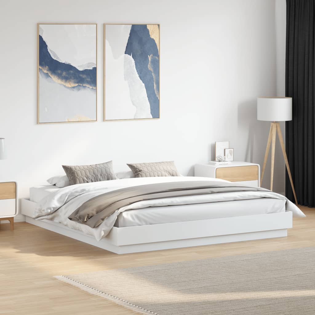 Sengeramme hvit 180x200 cm konstruert tre